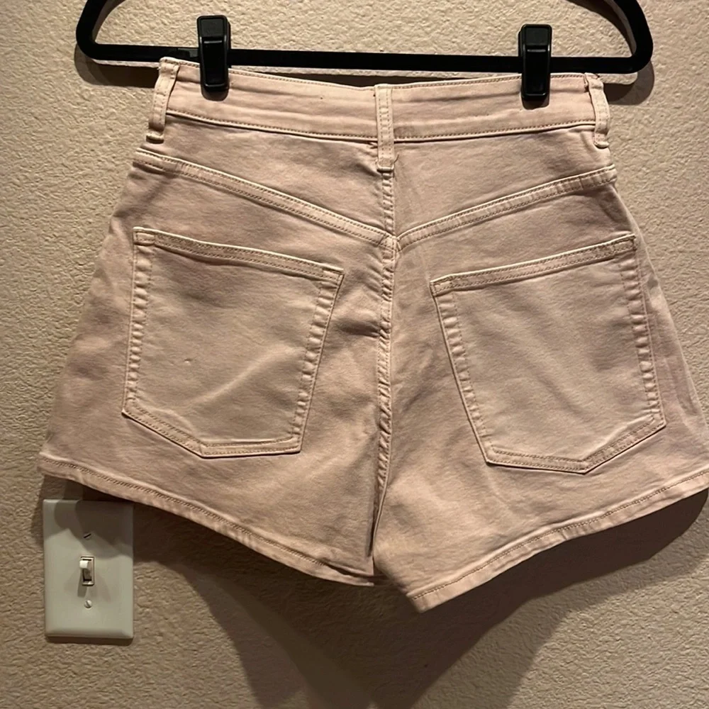 & Denim Khaki Beige Tan Neutral High Waist Curvy Jean Shorts Denim Shorts Size 4